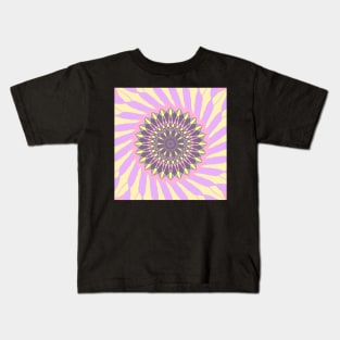 Mandala in grey, yellow and pink Kids T-Shirt